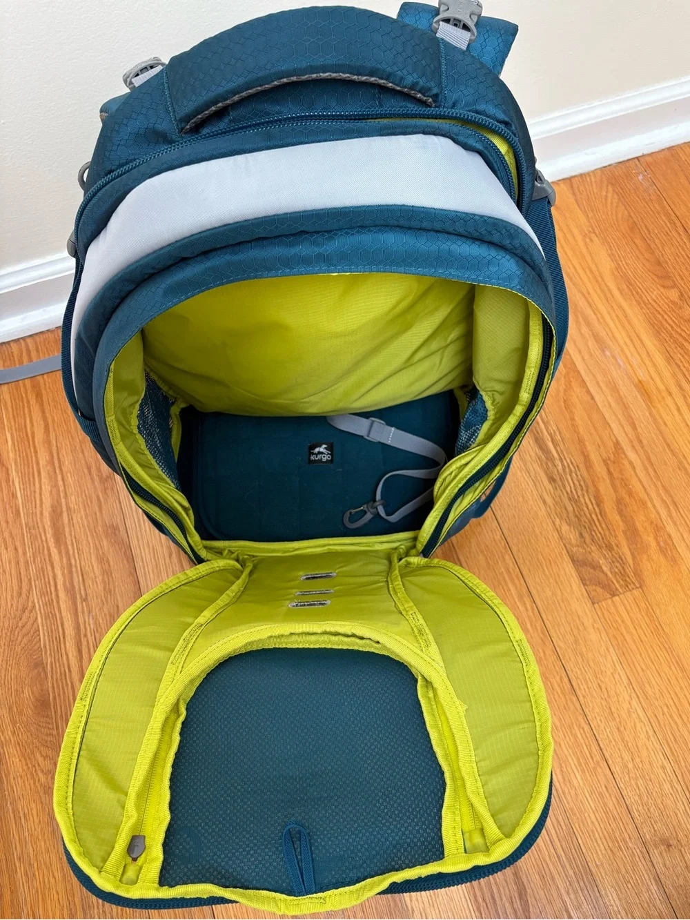 Kurgo G-Train K9 Dog Carrier Backpack Blue Yellow Up to 25 lbs Hiking Travel